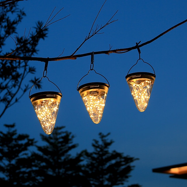  Luzes de jardim solar lanternas penduradas à prova d'água ao ar livre para caminho de pátio de jardim casamento festa de natal acampamento decoração de atmosfera