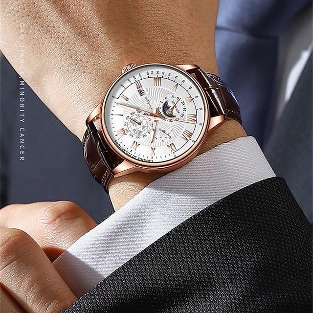 Acquista POEDAGAR Nuovo Orologio Da Uomo Di Lusso Di Marca TOP Con Scatola Orologi Al Quarzo Da Uomo Con Calendario Ultra Sottile Impermeabile In Italia A Partire Da 49 - Foto 5