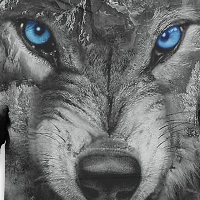 Baby & Kids Boys Clothing | Kids Boys Hoodie Long Sleeve 3D Print Wolf Animal Pocket Gray Children Tops Fall Spring Active Fashi