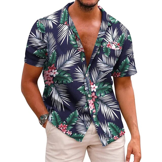 Mens Clothing Mens Shirts | Mens Shirt 3D Print Floral Graphic Patterned Turndown Street Daily 3D Button-Down Short Sleeve Tops 