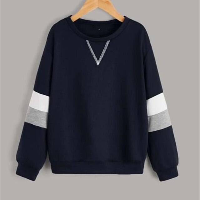 Baby & Kids Boys Clothing | Kids Boys Sweatshirt Long Sleeve Stripe Black Children Tops Fall Spring Active Fashion Daily Daily O