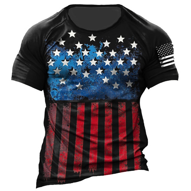 Mens Clothing Mens Tees & Tank Tops | Mens Unisex T shirt Tee 3D Print Graphic Prints National Flag Crew Neck Street Daily Print