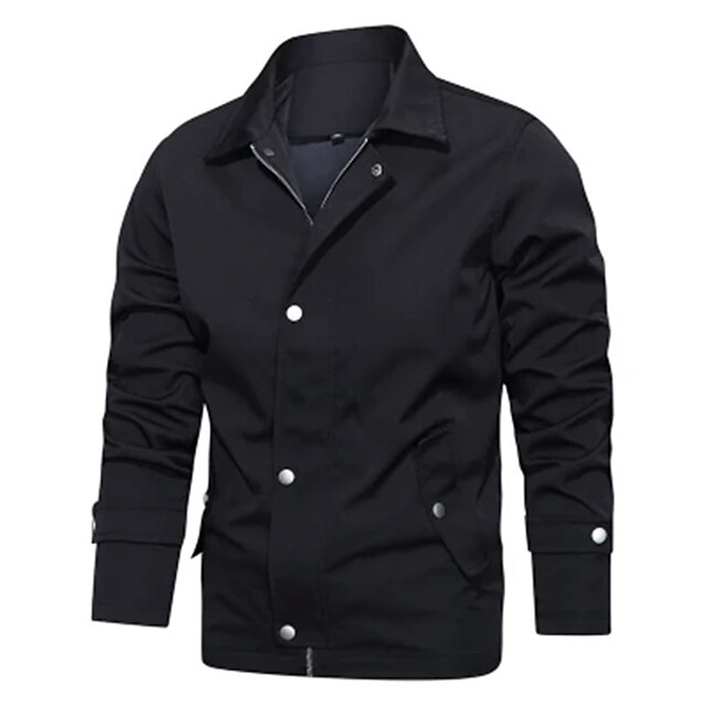 Mens Clothing Mens Outerwear | Mens Jacket Street Daily Fall Spring Regular Coat Regular Fit Windproof Warm Lightweight Business