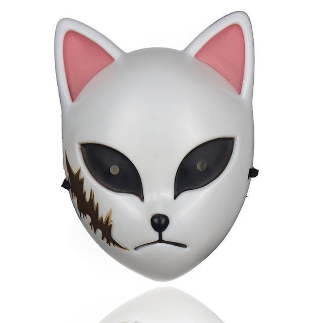  Inspirerad av Demon Slayer: Kimetsu no Yaiba Sabito Animé Cosplay-kostymer Japanska Mask Mask Till Herr Dam