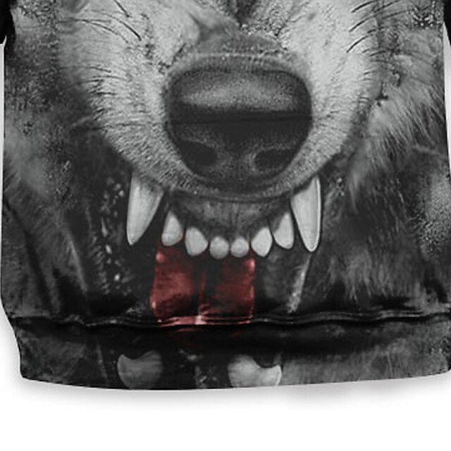 Baby & Kids Boys Clothing | Kids Boys Hoodie Long Sleeve 3D Print Wolf Animal Pocket Gray Children Tops Fall Spring Active Fashi