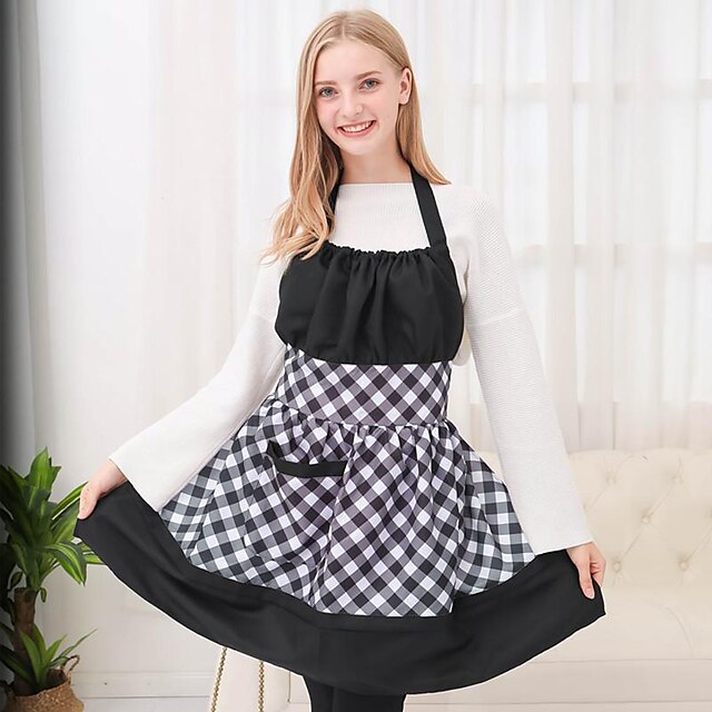 Home & Garden Home Textiles | Cute Retro Lovely Vintage Ladies Kitchen Flirty Vintage Aprons for Women Girls with Pockets for Mo