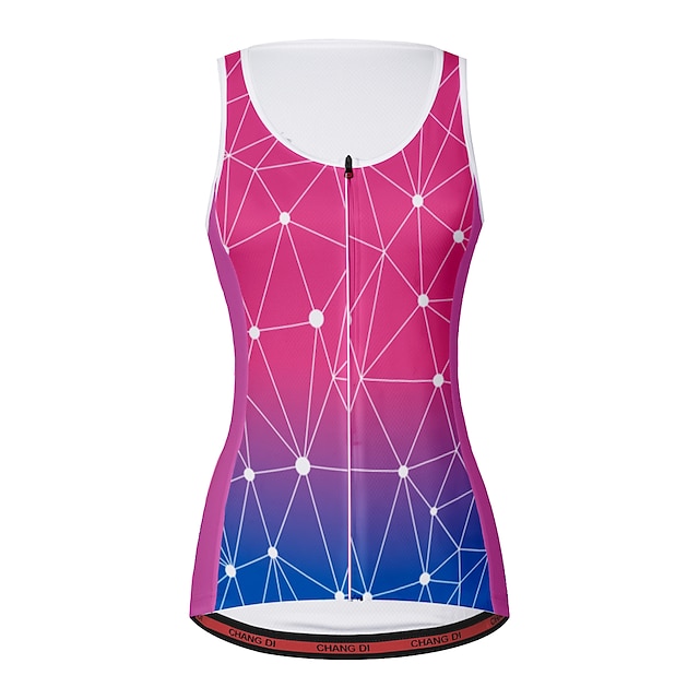  21Grams Women's Cycling Vest Short Sleeve Mountain Bike MTB Road Bike Cycling Rose Red Gradient Bike Breathable Quick Dry Moisture Wicking Reflective Strips Back Pocket Polyester Spandex Sports