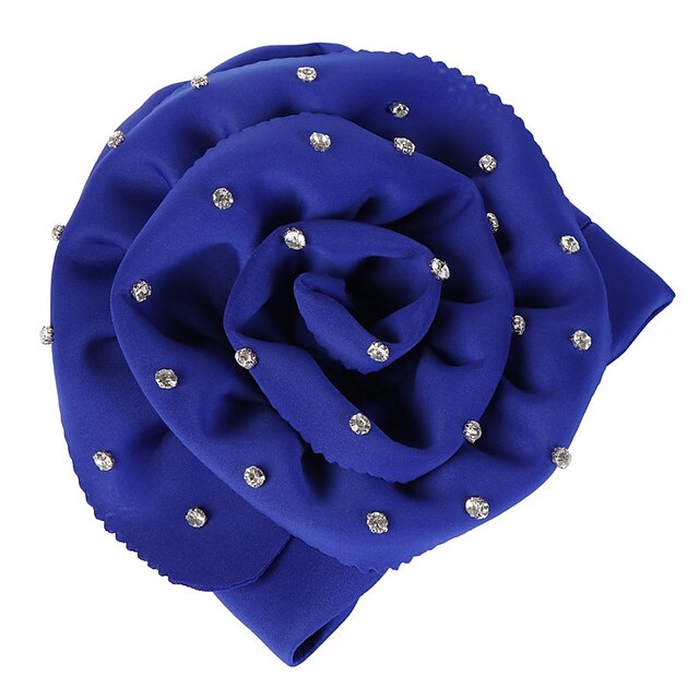 Shoes & Bags Fashion Accessories | Blue Big Flower Women Hijabs Islamic Scarf Scarves Lady Hat India Cap Muslim Turban Hats Bean