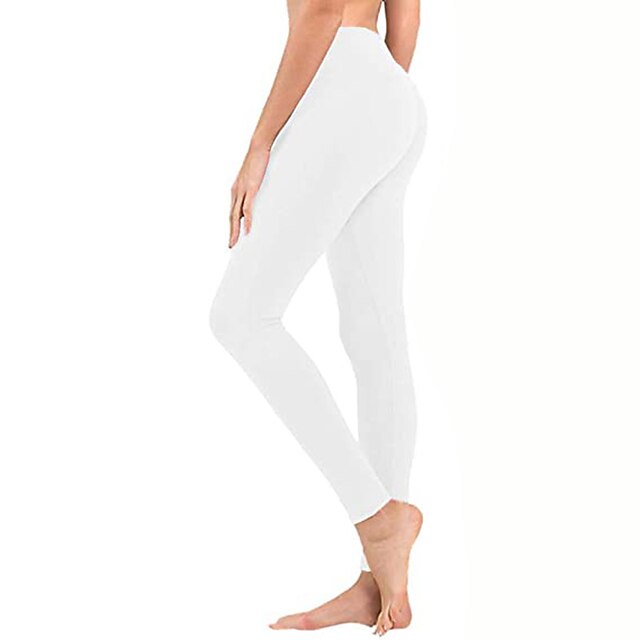  Damen Yogahose Nahtlos Bauchkontrolle Po-Lifting Hohe Taille Yoga Fitness Fitnesstraining Kurze Leggings Unterteile Dunkelgrau Schwarz Weiß Spandex Herbst Sport Sportkleidung Hohe Elastizität