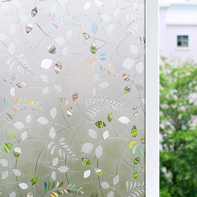  100x45 cm pvc smerigliato elettricità statica piante pellicola di vetro finestra privacy sticker bagno di casa decortion/pellicola per vetri/vetrofania/autoadesivo della porta adesivi murali per