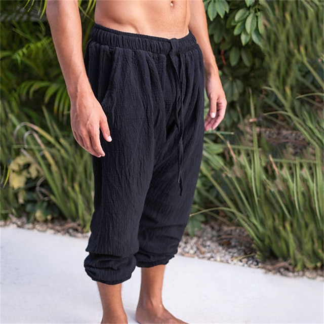 Mens Clothing Mens Bottoms | Mens Fashion Classic Straight Sweatpants Trousers Drawstring Elastic Waist Ankle-Length Pants Casua