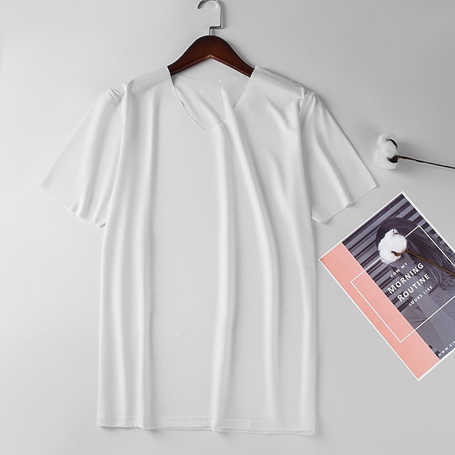  Męskie Podkoszulek Koszule odprowadzające wilgoć Równina Półgolf Ulica Święto Krótki rękaw Odzież Moda Designerskie Codzienny Wygodny