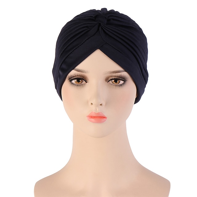 Shoes & Bags Fashion Accessories | Female Stylish Indian Big Flower Solid Color Turban Hat Comfortable Women Muslim Pullover Hat