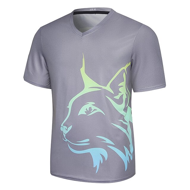 Sports & Outdoors Cycling | 21Grams Mens Downhill Jersey Short Sleeve Mountain Bike MTB Road Bike Cycling Grey Blue Wolf Bike Sp