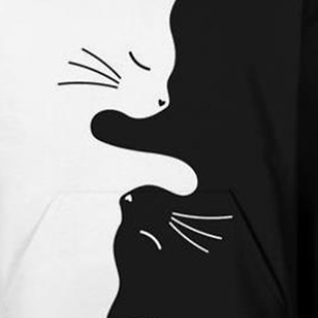 Baby & Kids Boys Clothing | Kids Unisex Boys Girls Hoodie Long Sleeve 3D Print Cat Animal Pocket White Children Tops Fall Spring