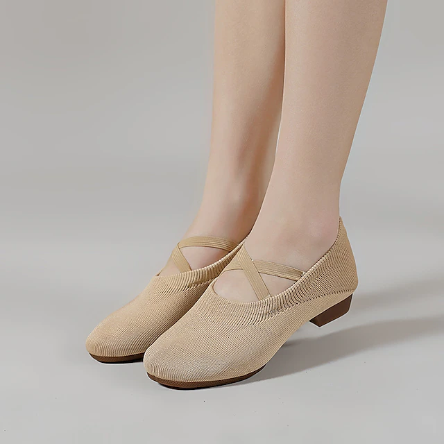 Women's Jazz Shoes Dance Shoes Performance Practice Outdoor Heel Thick Heel Black Camel 9