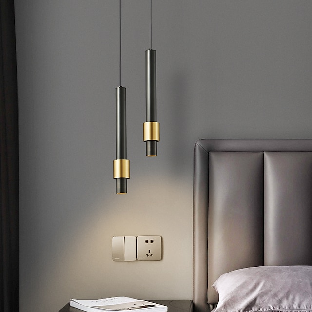  Luminárias suspensas ajustáveis de cobre led de 30 cm, luz pendente moderna mini lâmpada de teto suspensa para cozinha sala de estar quarto corredor