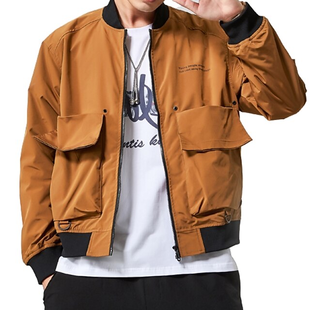 Mens Clothing Mens Outerwear | Men Casual Jacket Sport Outdoor Fall Spring Regular Coat Regular Fit Windproof Sporty Casual Jack