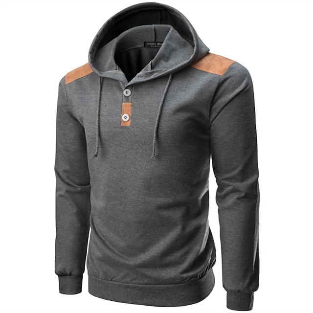 Mens Clothing Mens Hoodies & Sweatshirts | Mens Hoodie Pullover Hoodie Sweatshirt Color Block Casual Daily Holiday non-printing 