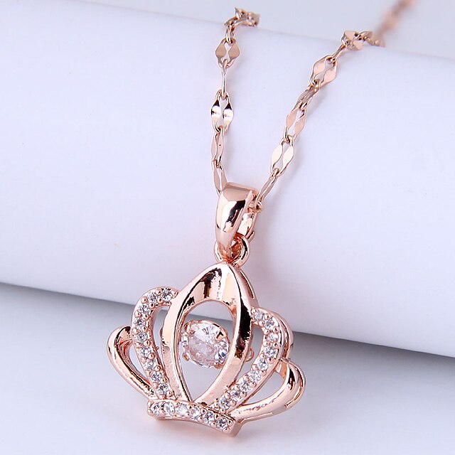 Shoes & Bags Fashion Accessories | 1pc Necklace For Womens Sport Formal Engagement Zircon Copper Classic Crown - XU79543