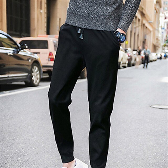 Mens Clothing Mens Bottoms | Mens Fashion Classic Sweatpants Trousers Tapered pants Drawstring Elastic Waist Pants Casual Daily 