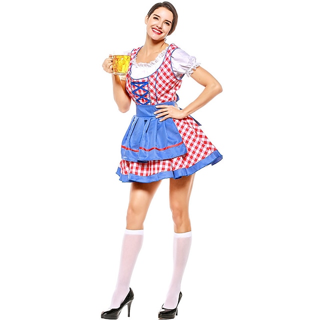 Toys & Hobbies Cosplay & Costumes | Oktoberfest Beer International Beer Festival Dirndl Trachtenkleider Womens Top Dress Apron B