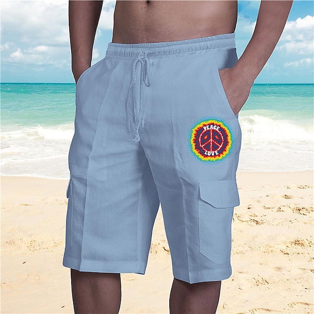 Mens Clothing Mens Bottoms | Mens Designer Streetwear Shorts Beach Shorts Drawstring Elastic Waist Multiple Pockets Short Pants 