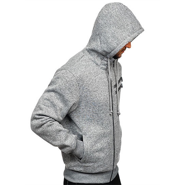 Mens Clothing Mens Hoodies & Sweatshirts | Mens Full Zip Hoodie Jacket Solid Color Pocket Casual Daily Holiday Casual Streetwear