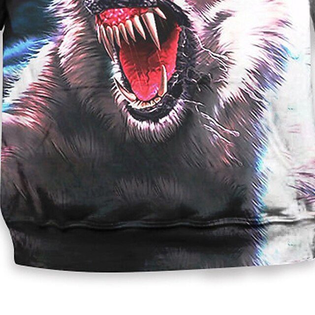 Baby & Kids Boys Clothing | Kids Boys Hoodie Long Sleeve 3D Print Wolf Animal Pocket Blue Children Tops Fall Spring Active Fashi