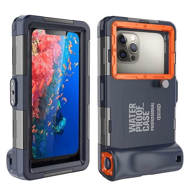  Waterproof Phone Case Professional 50ft Diving Phone Case for iPhone 15 14 13 Samsung Series Phones Surfing Swimming Snorkeling Photo Video Protection Case Underwater Smartphones Cover with Lanyard