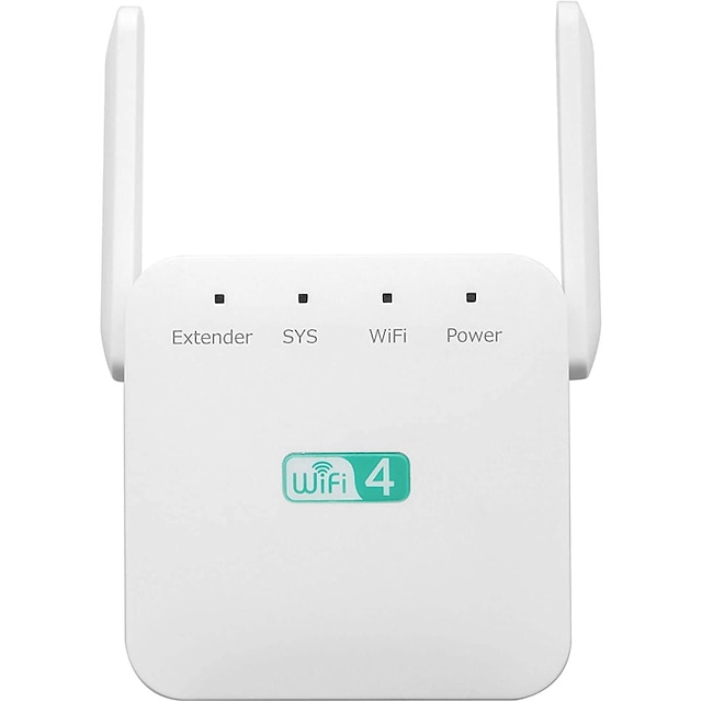  WiFi Booster WiFi Booster WiFi Range Extender 300Mbps Wireless Signal Repeater Booster 2.4 and 5GHz Dual Band 4 Antennas 360° Full Coverage