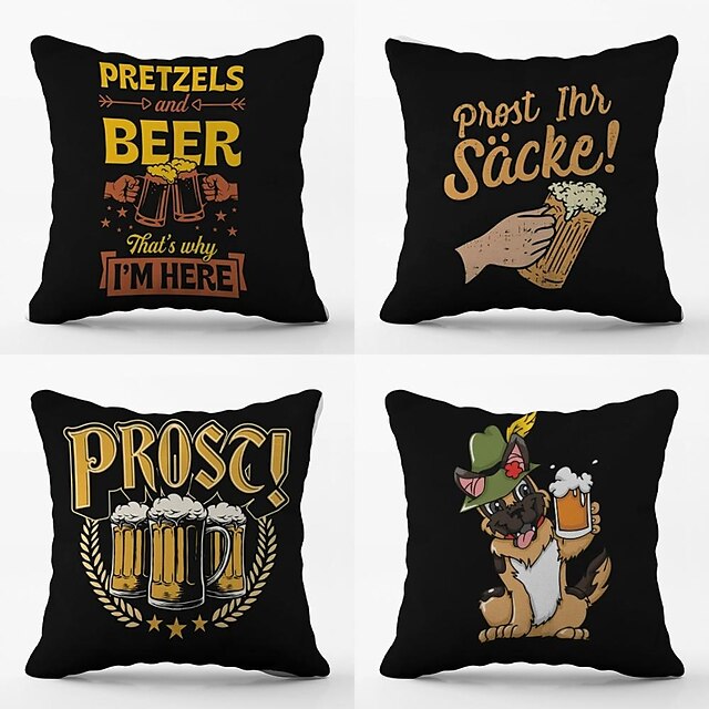  Oktoberfest party dwustronnie poszewka na poduszkę 4pc miękka dekoracyjna kwadratowa poszewka na poduszkę poszewka na poduszkę poszewka na poduszkę do sypialni salon najwyższej jakości