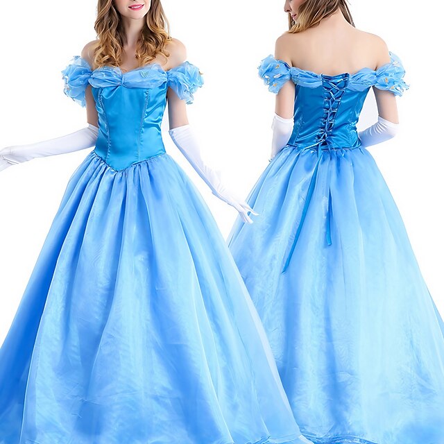  Fairytale Princess Elsa Masquerade Vacation Dress Women's Movie Cosplay Cosplay Costume Party Blue Masquerade Dress