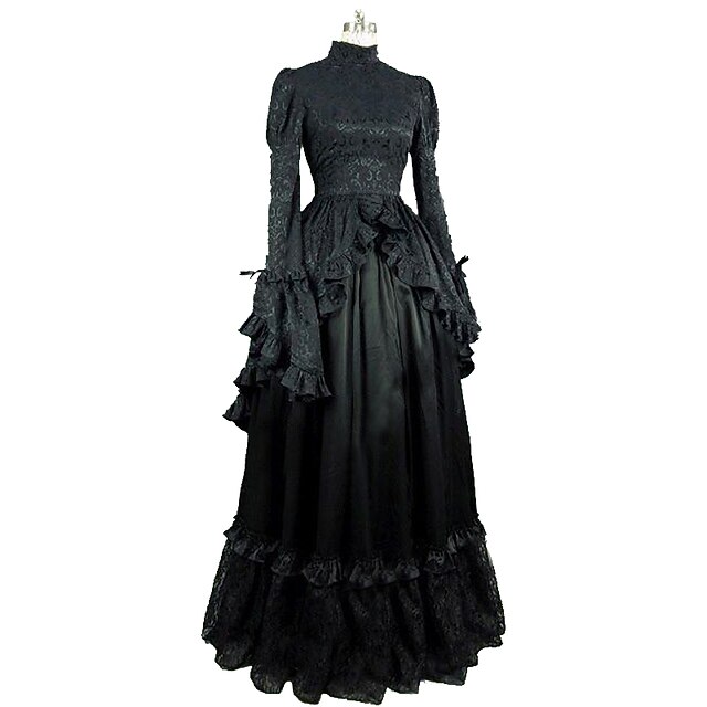 Ball Gown Square Neck Half Sleeves Floor-Length Halloween Carnival Party Evening Masquerade Rococo Victorian Vintage Inspired Dress