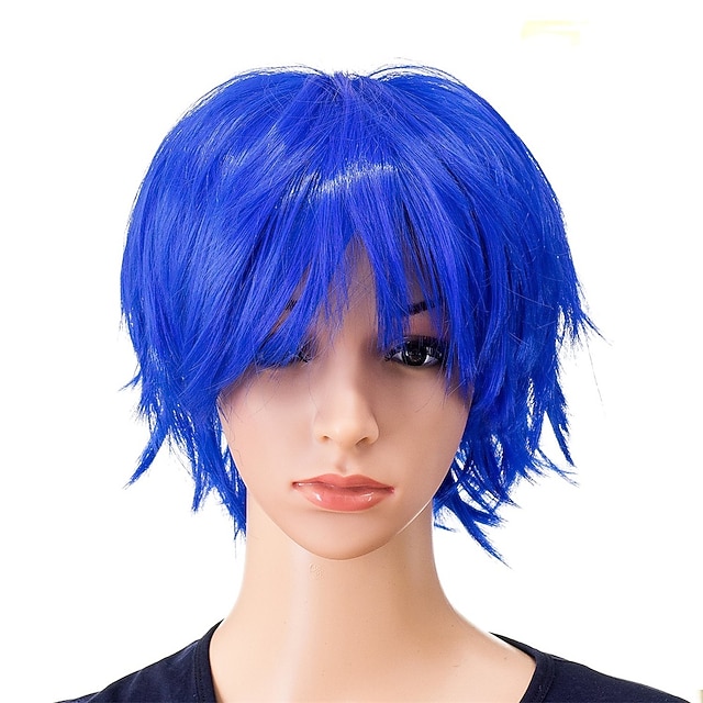  Parrucca Cosplay Unisex Moda Spiky Stratificata Corto Anime per Uomini e Donne Parrucca di Halloween