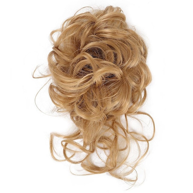 synthetic bun wig messy long beard hair ring elastic hair bag wig ring ...