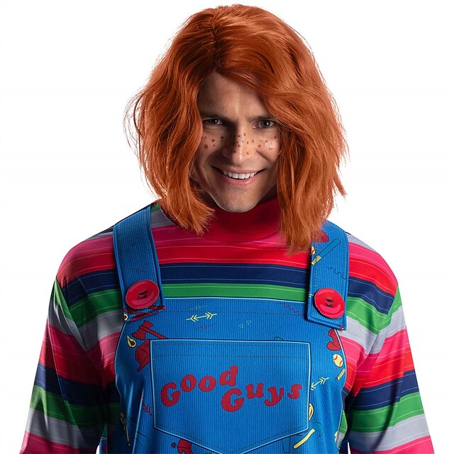 Men's Child's Play 2 Chucky Wig As Shown Synthetic Wig Afro Curly Asymmetrical Wig Halloween Wigs2