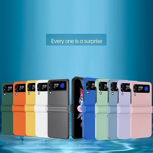  Phone Case For Samsung Galaxy Z Flip 5 Z Flip 4 Z Flip 3 Back Cover Bumper Frame Four Corners Drop Resistance Shockproof Solid Colored Silica Gel