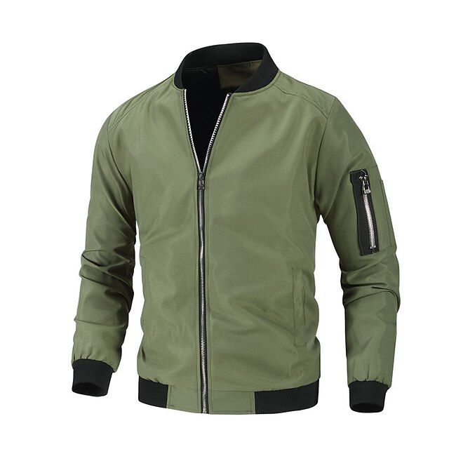 Men's Lined Bomber Jacket (army green in size M-3XL)
