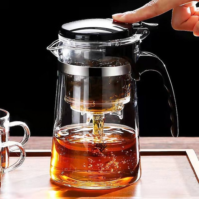  ceainic din sticlă rezistentă la căldură cu strecurătoare de ceai din oțel inoxidabil, ceainic de flori, set de haine kung fu, oală puer oolong