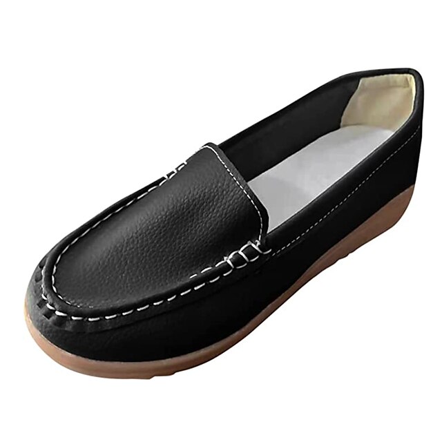 Women's Slip-Ons Loafers Plus Size Outdoor Office Work Solid Colored ...