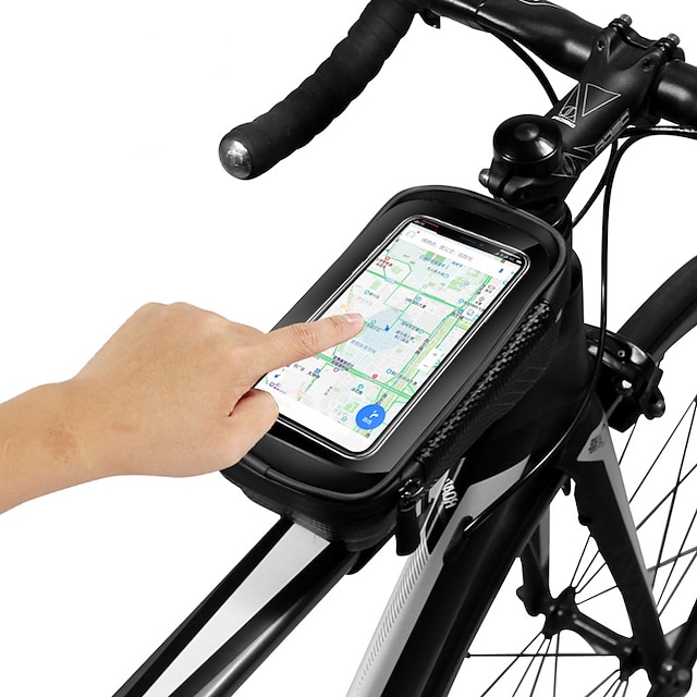  WILD MAN Cell Phone Bag Bike Frame Bag Top Tube 6.2 inch Rainproof Cycling for iPhone 8 Plus / 7 Plus / 6S Plus / 6 Plus iPhone X Black Black-Red Road Bike Mountain Bike MTB Road Cycling