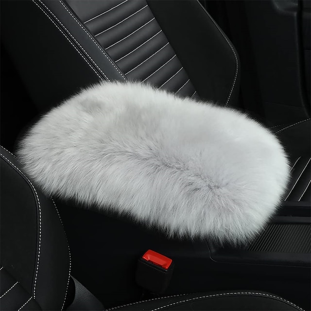  auto center console cover pad universal fit for suv/truck/car original futro z owczej wełny car armrest seat box cover furry fluffy auto armrest cover protector