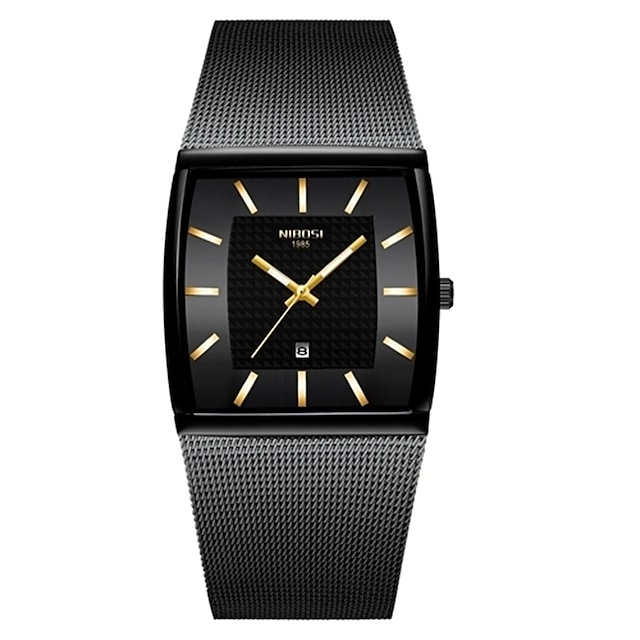  Nibosi, relojes cuadrados azules para hombre, reloj de cuarzo de lujo de la mejor marca, reloj de pulsera delgado resistente al agua para hombre, reloj masculino 2376