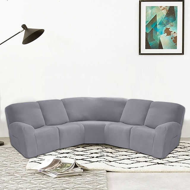  capa de sofá secional em forma de l, capa de sofá reclinável, capa de sofá de canto, capa reclinável e lavável (4 capas de encosto, 4 capas de assento, 1 capa de sofá de canto, 2 capas de apoio de