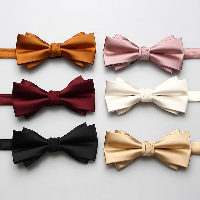  Men's Bow Tie Fashion Work Wedding Formal Style Classic Retro Bow Solid Colored Formal Work Party Evening