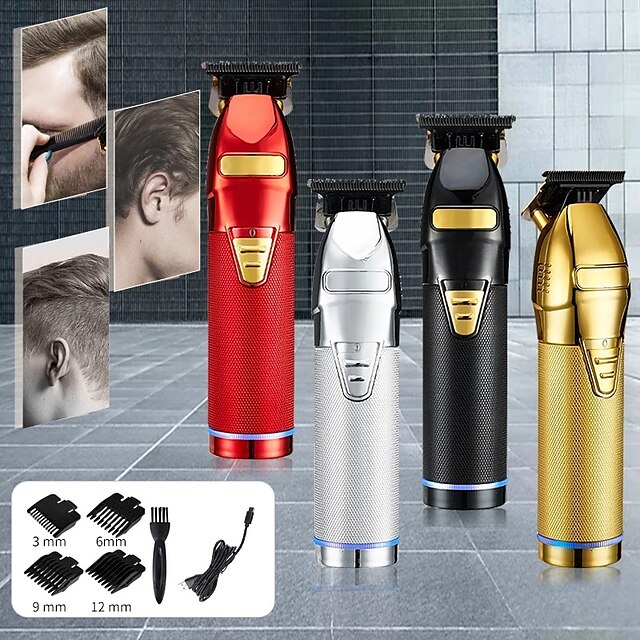 Tagliacapelli professionale Tagliaerba d'oro per uomo Barbiere ricaricabile  Cordless Hair Cutting T Machine Hair Styling Beard Trimmer