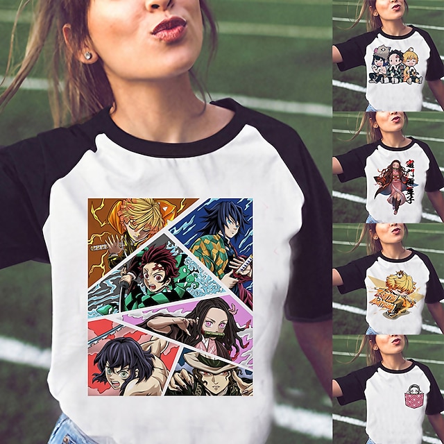  Kamado Nezuko Kamado Tanjiro T-paita Anime Cartoon Anime 3D Kuvitettu Katutyyli Käyttötarkoitus Pariskuntien Miesten Naisten Aikuisten Takaisin kouluun 3D-tulostus