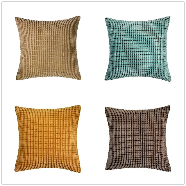  Modern simple pillow cover 8-color corduroy pillow soft decoration pillow sofa cushion cover 45*45cm