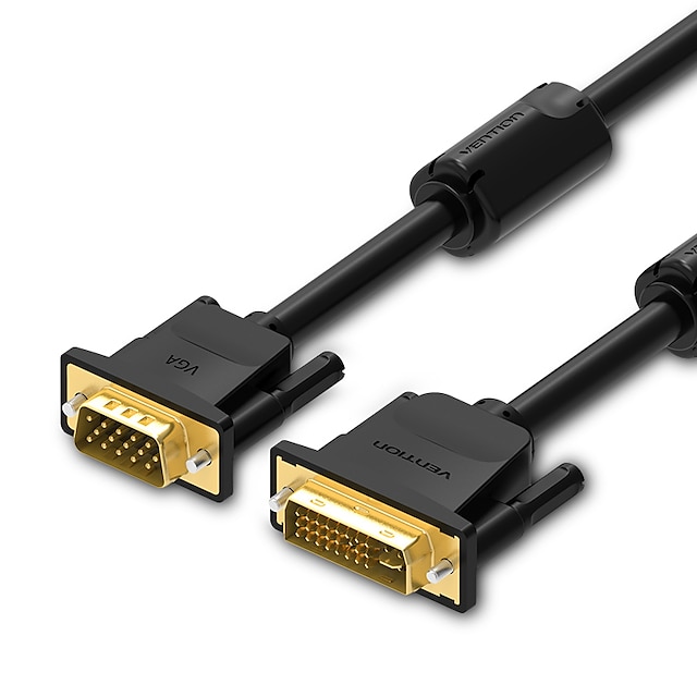  Vention DVI 24+5 Adapter Cable, DVI 24+5 to VGA Adapter Cable Male - Male 1080P 1.5m(5Ft) / 1.0m(3Ft)